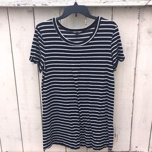 Black and white striped T shirt dress